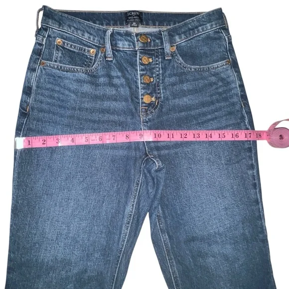 J. Crew Mid-Rise Flare Crop Dark Wash Button Fly Jeans size 25 - Picture 6 of 11